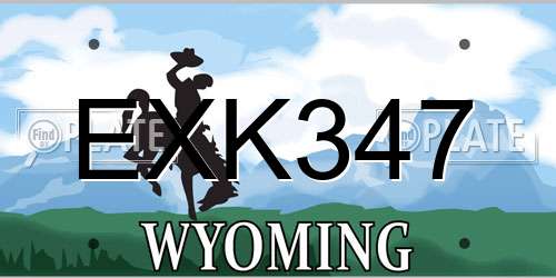 EXK347 Wyoming License Plate