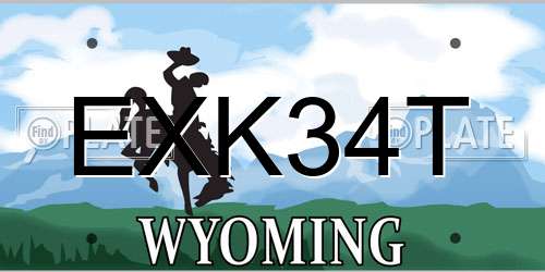 EXK34T Wyoming License Plate