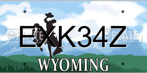 EXK34Z Wyoming License Plate