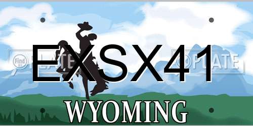 EXSX41 Wyoming License Plate