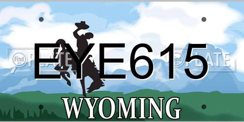 EYE615 Wyoming License Plate