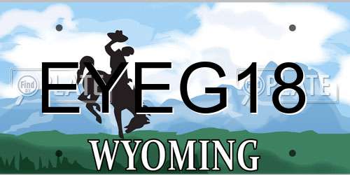 EYEG18 Wyoming License Plate