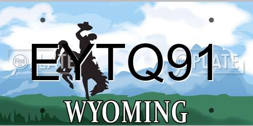 EYTQ91 Wyoming License Plate