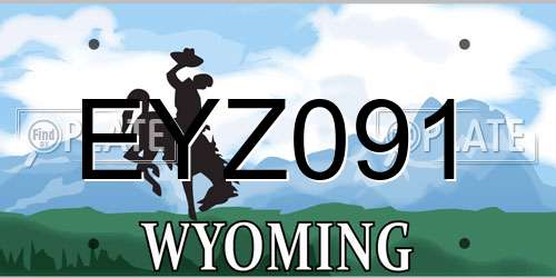 EYZ091 Wyoming License Plate