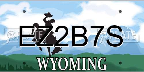 EZ2B7S Wyoming License Plate