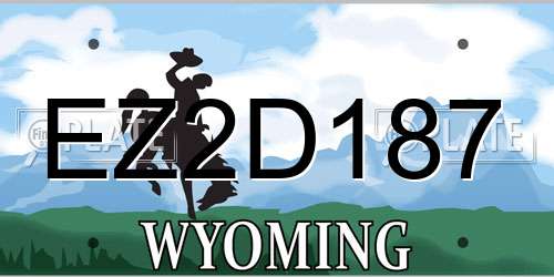 EZ2D187 Wyoming License Plate