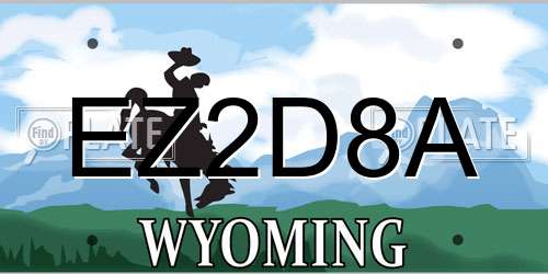EZ2D8A Wyoming License Plate