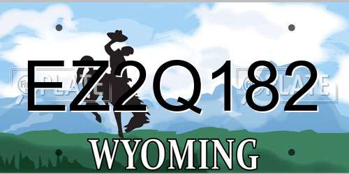 EZ2Q182 Wyoming License Plate
