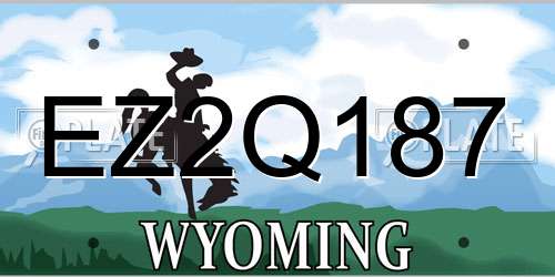 EZ2Q187 Wyoming License Plate
