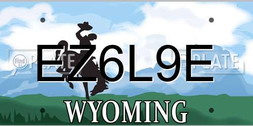 EZ6L9E Wyoming License Plate