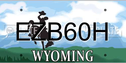 EZB60H Wyoming License Plate