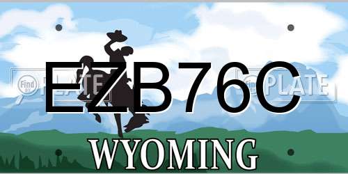 EZB76C Wyoming License Plate
