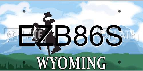 EZB86S Wyoming License Plate
