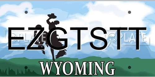 EZGTSTT Wyoming License Plate