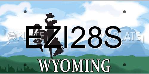 EZI28S Wyoming License Plate