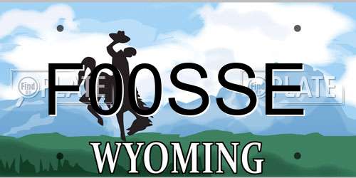 F00SSE Wyoming License Plate