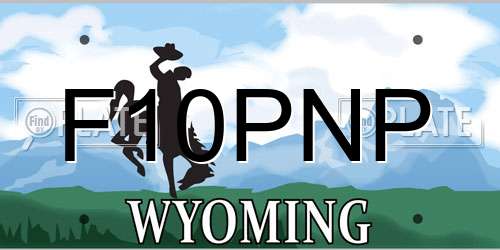 F10PNP Wyoming License Plate