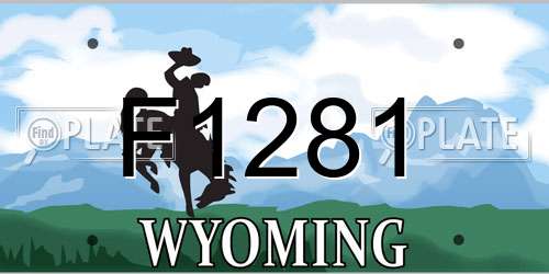 F1281 Wyoming License Plate