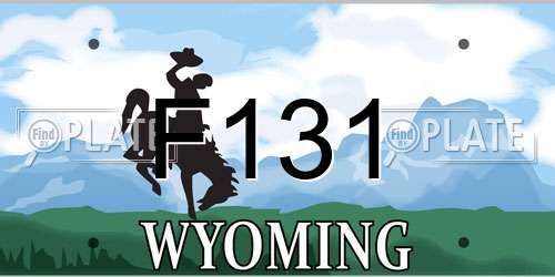 F131 Wyoming License Plate