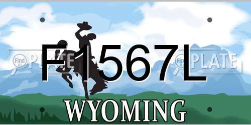 F1567L Wyoming License Plate