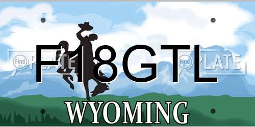 F18GTL Wyoming License Plate