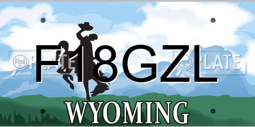 F18GZL Wyoming License Plate
