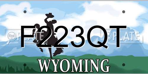 F223QT Wyoming License Plate
