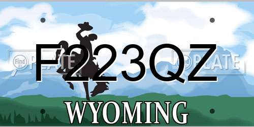 F223QZ Wyoming License Plate