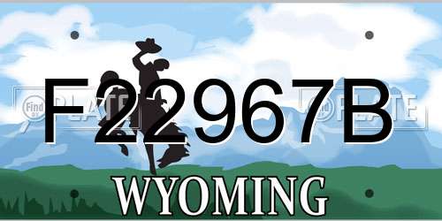 F22967B Wyoming License Plate