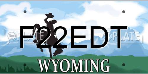 F22EDT Wyoming License Plate