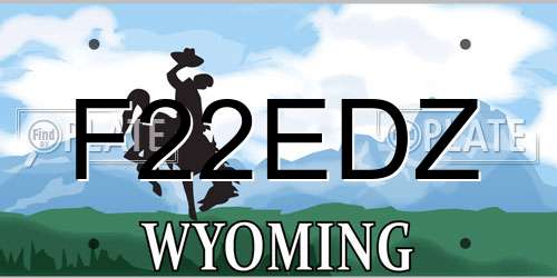 F22EDZ Wyoming License Plate