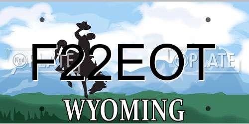 F22EOT Wyoming License Plate
