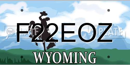 F22EOZ Wyoming License Plate