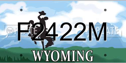 F2422M Wyoming License Plate