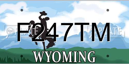 F247TM Wyoming License Plate