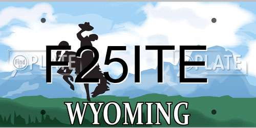 F25ITE Wyoming License Plate