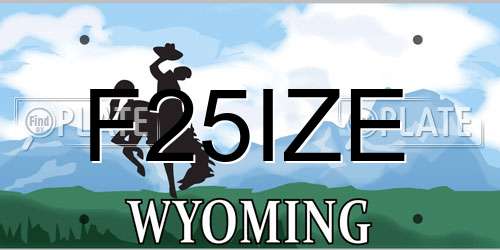 F25IZE Wyoming License Plate