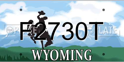 F2730T Wyoming License Plate