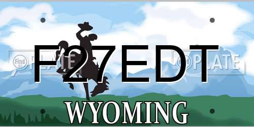 F27EDT Wyoming License Plate
