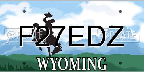 F27EDZ Wyoming License Plate