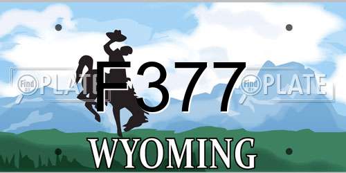 F377 Wyoming License Plate