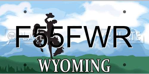 F55FWR Wyoming License Plate