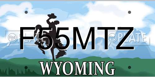 F55MTZ Wyoming License Plate