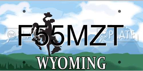 F55MZT Wyoming License Plate