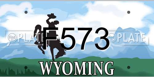 F573 Wyoming License Plate