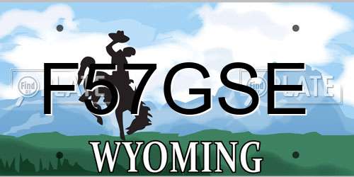 F57GSE Wyoming License Plate