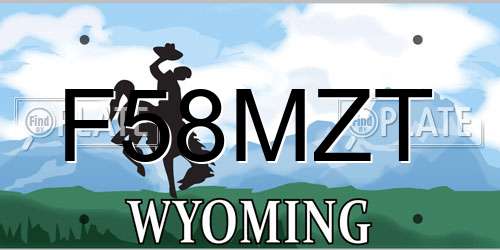 F58MZT Wyoming License Plate