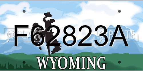 F62823A Wyoming License Plate