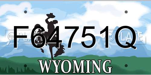 F64751Q Wyoming License Plate