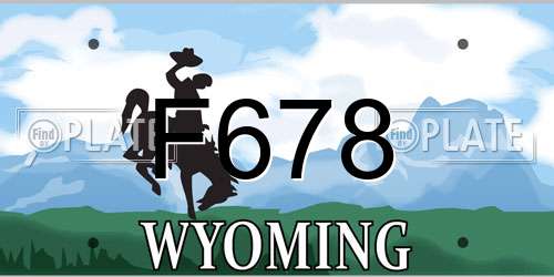F678 Wyoming License Plate